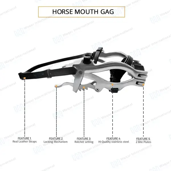 Mcpherson Full Mouth Speculum Horse Mouth Gag - veterinary instruments manufactured by Waqar International, Sialkot - view 2