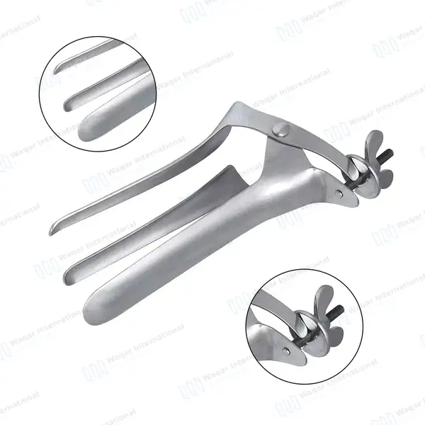Polansky Vaginal Speculum 10.5″ with 3 Blades - surgical instruments manufactured by Waqar International, Sialkot - view 2