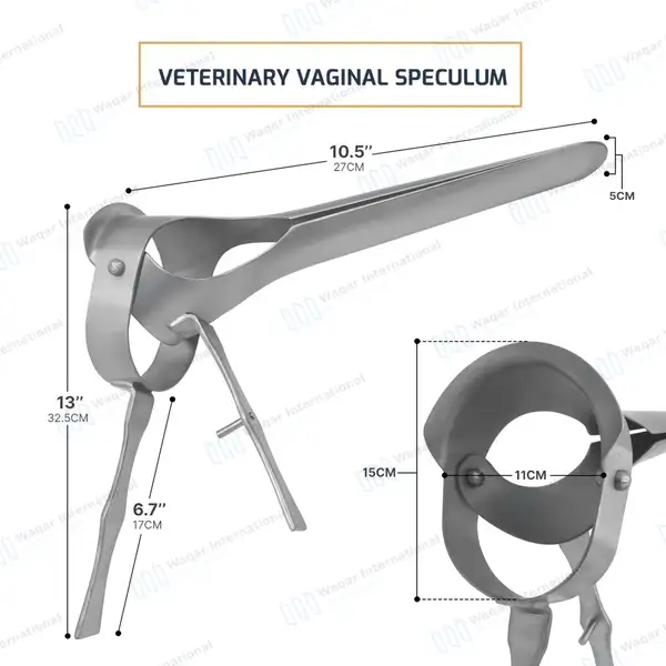 Veterinary Speculum 10.5″ (27cm) Ranch Farm Equine Instruments - surgical instruments manufactured by Waqar International, Sialkot - view 3