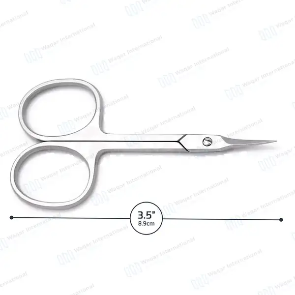 Cuticle Scissors 3.5″ with Arrow Point Curved - surgical instruments manufactured by Waqar International, Sialkot - view 3
