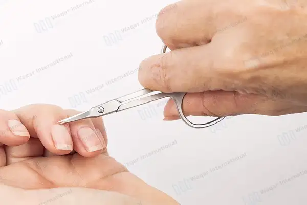 Cuticle Scissors 3.5″ with Arrow Point Straight - surgical instruments manufactured by Waqar International, Sialkot - view 4