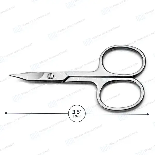 Nail Scissor 3.5″ Arrow Point Curved Manicure Pedicure Cuticle - surgical instruments manufactured by Waqar International, Sialkot - view 5