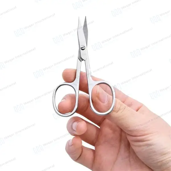 Nail Scissor 3.5″ Arrow Point Curved Manicure Pedicure Cuticle - surgical instruments manufactured by Waqar International, Sialkot - view 6