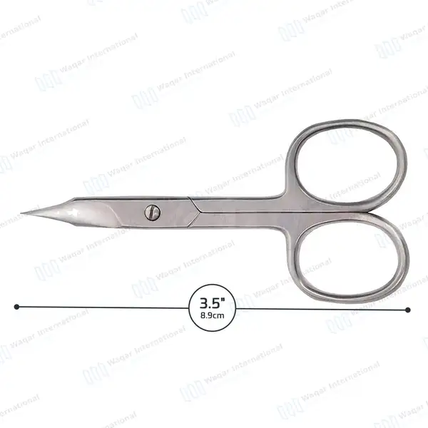 Nail Scissor 3.5″ Arrow Point Straight Manicure Pedicure Cuticle - surgical instruments manufactured by Waqar International, Sialkot - view 4