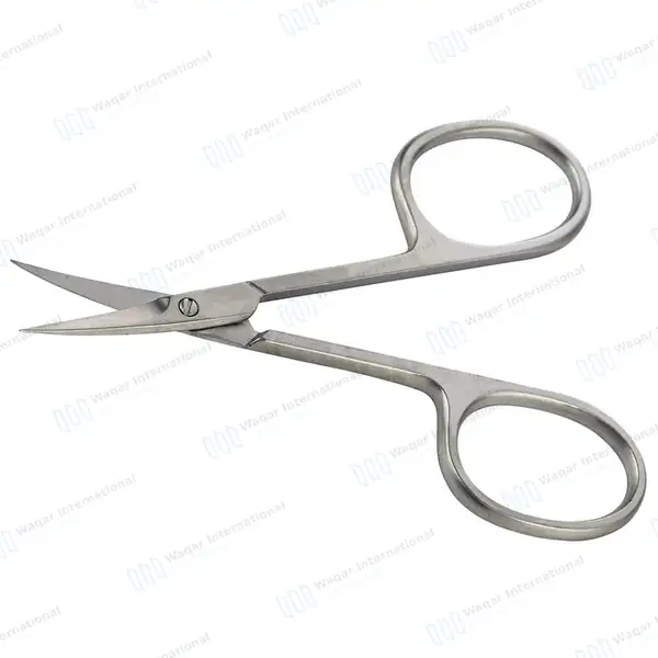 Cuticle Scissor 3.5″ Curved with Arrow Point Large Ring - surgical instruments manufactured by Waqar International, Sialkot - view 3