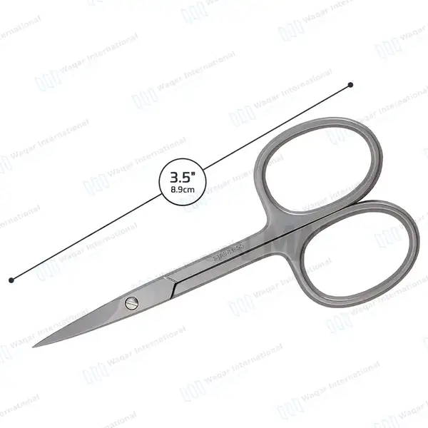 Pack of 2 Nail Scissors Set 3.5″ Straight & Curved - surgical instruments manufactured by Waqar International, Sialkot - view 2