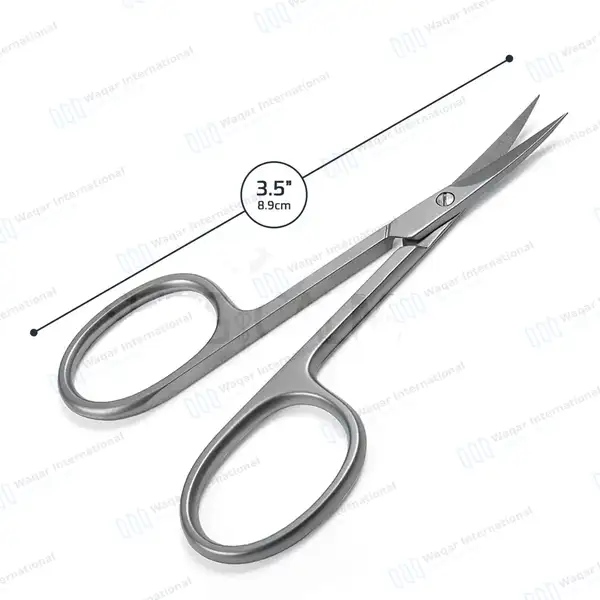 Pack of 2 Nail Scissors Set 3.5″ Straight & Curved - surgical instruments manufactured by Waqar International, Sialkot - view 4