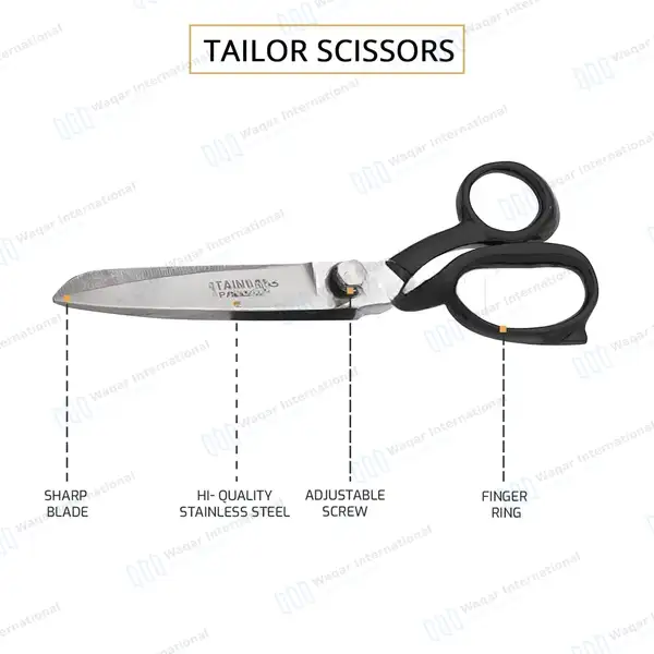 Tailor Scissors 10″ Upholstery Sewing Dressmaking Fabric Shears - surgical instruments manufactured by Waqar International, Sialkot - view 3