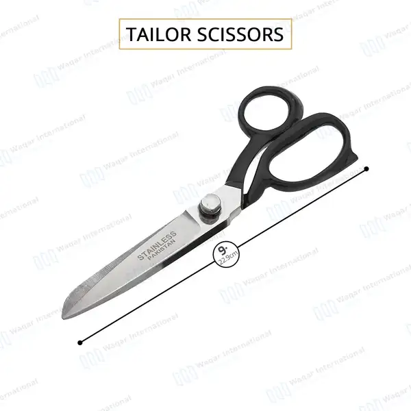Tailor Scissors 9″ Upholstery Sewing Dressmaking Fabric Shears - surgical instruments manufactured by Waqar International, Sialkot - view 3