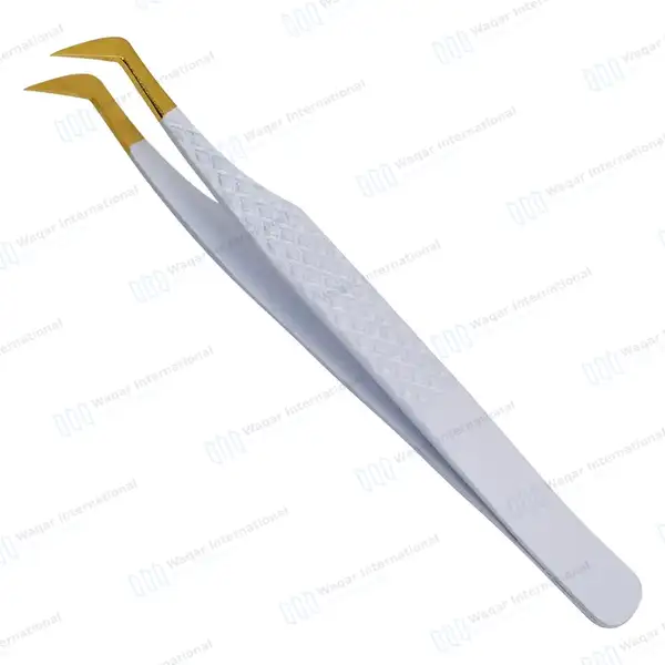 6 Pcs Volume Eyelash Extension Tweezers Set with Diamond Grip - surgical instruments manufactured by Waqar International, Sialkot - view 7