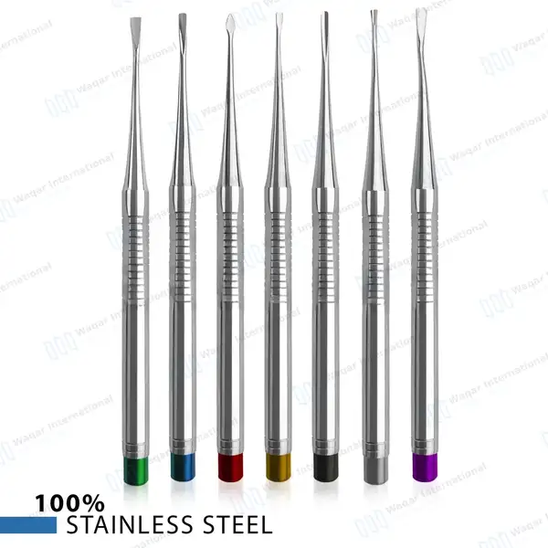 7 Pcs PDL Luxating Root Elevator Color Handle Set - dental instruments manufactured by Waqar International, Sialkot - view 2