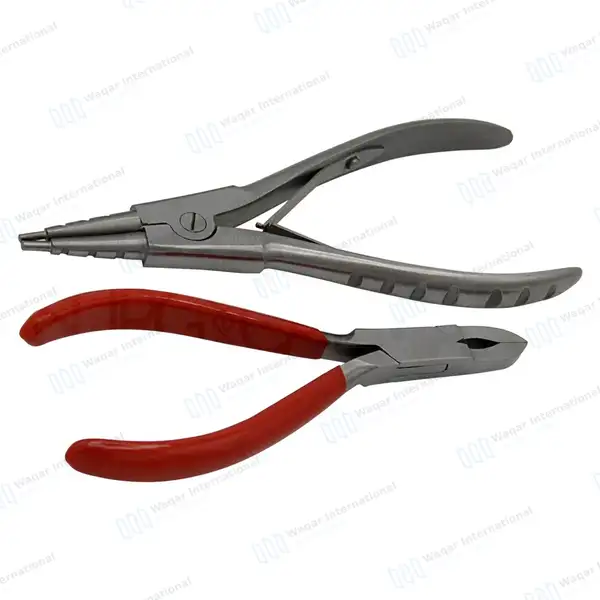 2 Pc Ring Opening and Closing Pliers Set - body piercing instruments manufactured by Waqar International, Sialkot - view 2