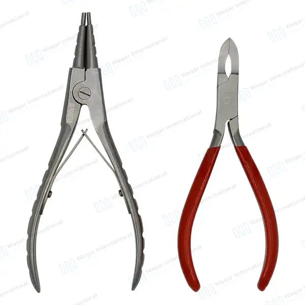2 Pc Ring Opening and Closing Pliers Set - body piercing instruments manufactured by Waqar International, Sialkot - view 7