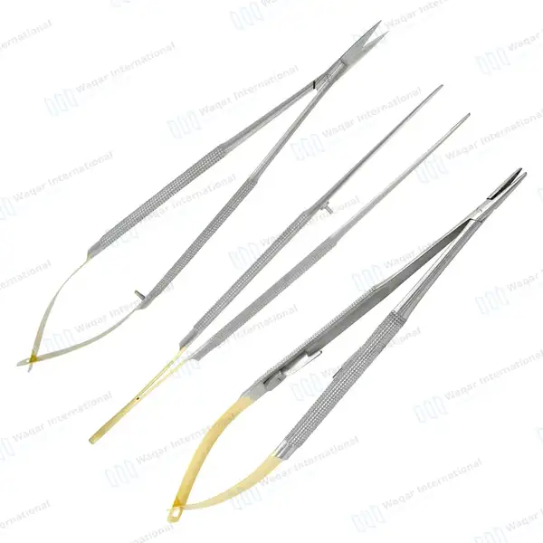 3 Pcs TC Castroviejo Micro Surgery Set Straight - surgical instruments manufactured by Waqar International, Sialkot - view 4