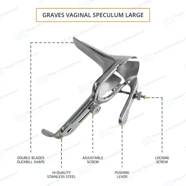 Graves Vaginal Speculum Large - surgical instruments manufactured by Waqar International, Sialkot - view 4