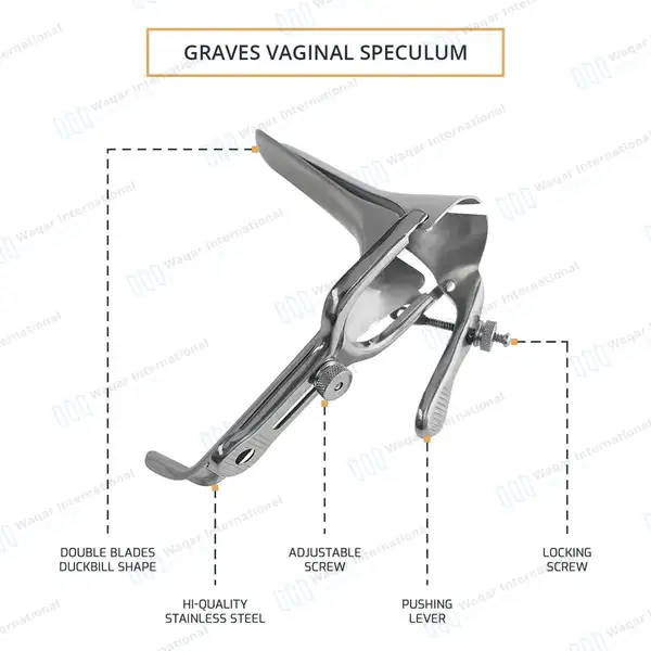 3 Pcs Graves Vaginal Speculum Small, Medium, Large - surgical instruments manufactured by Waqar International, Sialkot - view 3