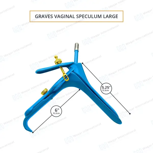 Graves LLETZ LEEP Blue Coated Vaginal Speculum Large - surgical instruments manufactured by Waqar International, Sialkot - view 3