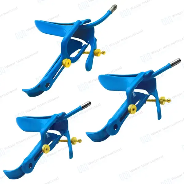 3 Pcs Graves LLETZ LEEP Blue Coated Vaginal Speculum Set - surgical instruments manufactured by Waqar International, Sialkot - view 2