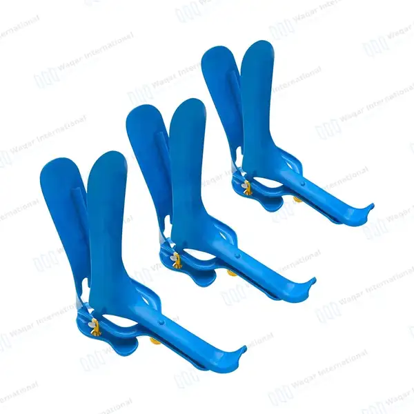 3 Pcs Graves LLETZ LEEP Blue Coated Vaginal Speculum Set - surgical instruments manufactured by Waqar International, Sialkot - view 5