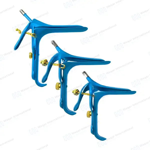 3 Pcs Graves LLETZ LEEP Blue Coated Vaginal Speculum Set - surgical instruments manufactured by Waqar International, Sialkot - view 6
