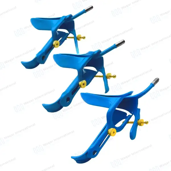 3 Pcs Graves LLETZ LEEP Blue Coated Vaginal Speculum Set - surgical instruments manufactured by Waqar International, Sialkot - view 7