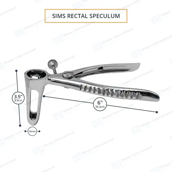 Sims Rectal Speculum with Set Screw 6″ Fenestrated Blades 3.5″ Long x 5/8″ Wide - surgical instruments manufactured by Waqar International, Sialkot - view 3