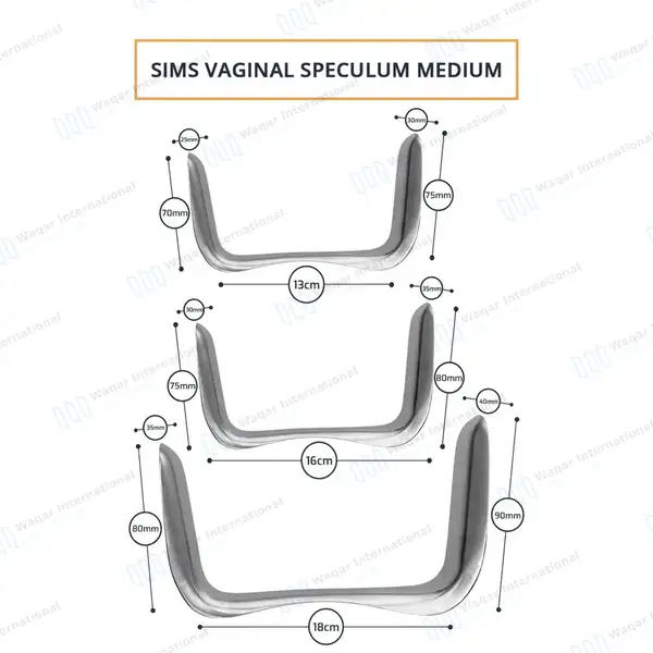 3 Sims Vaginal Speculum Double Ended Small, Medium & Large - surgical instruments manufactured by Waqar International, Sialkot - view 3