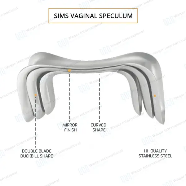 3 Sims Vaginal Speculum Double Ended Small, Medium & Large - surgical instruments manufactured by Waqar International, Sialkot - view 4