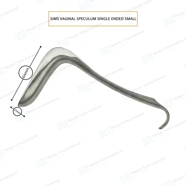 Sims Vaginal Speculum Small 2.7cm x 6.4cm Single Ended - surgical instruments manufactured by Waqar International, Sialkot - view 3