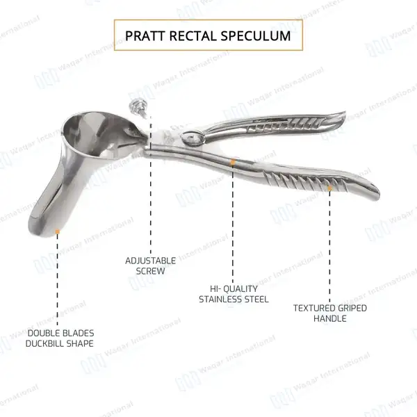 Pratt Rectal Speculum 8.5″ (21.6cm) with Set Screw - surgical instruments manufactured by Waqar International, Sialkot - view 3