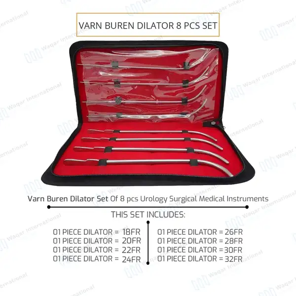 8 Pcs Van Buren Urethral Sounds Set 11″ J-Shaped Curved - surgical instruments manufactured by Waqar International, Sialkot - view 2