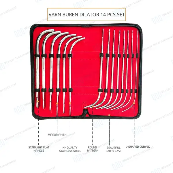Van Buren Urethral Sounds 14 Pcs Set 11″ J-Shaped Curved - surgical instruments manufactured by Waqar International, Sialkot - view 2