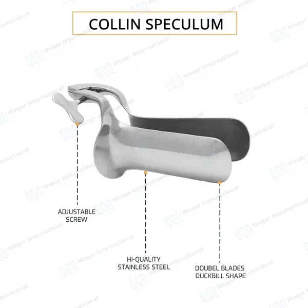 3 Pcs Collin Vaginal Speculum Set Small, Medium and Large - surgical instruments manufactured by Waqar International, Sialkot - view 4