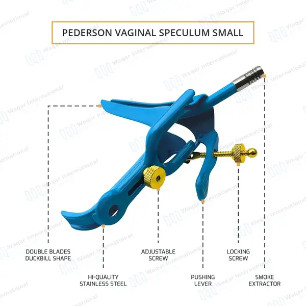 Blue Coated LLETZ LEEP Pederson Vaginal Speculum Small - surgical instruments manufactured by Waqar International, Sialkot - view 4