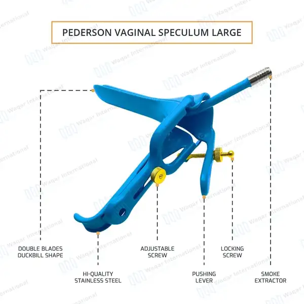 Blue Coated LLETZ LEEP Pederson Vaginal Speculum Large - surgical instruments manufactured by Waqar International, Sialkot - view 4