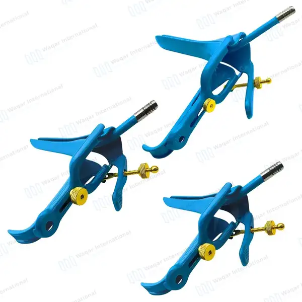 3 Blue Pederson Vaginal Speculum Small, Medium Large - surgical instruments manufactured by Waqar International, Sialkot - view 2
