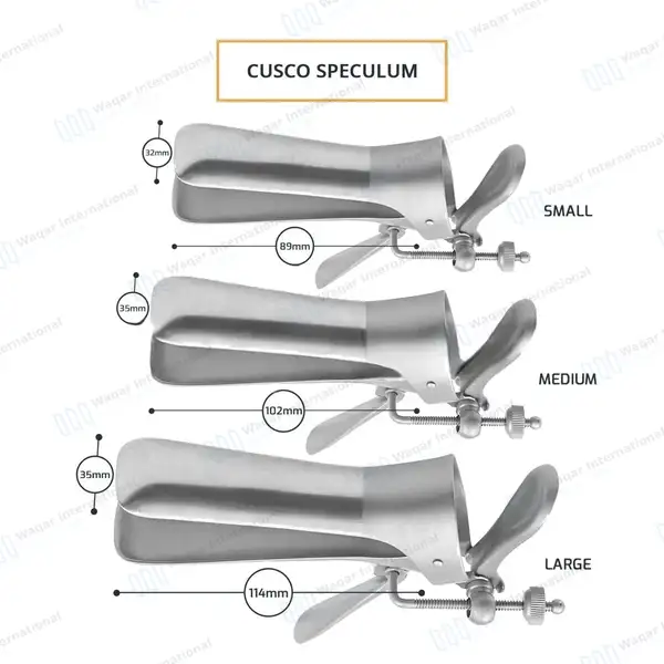 Set of 3 Cusco Vaginal Speculum Small Medium & Large - surgical instruments manufactured by Waqar International, Sialkot - view 3