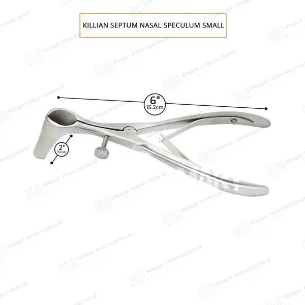 Killian Septum Nasal Speculum 6″ Blade 2″ (5.1cm) – Small - surgical instruments manufactured by Waqar International, Sialkot - view 3