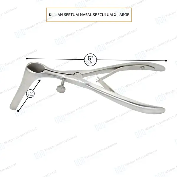 Killian Septum Nasal Speculum 6″ Blade 3.5″ (8.9cm) – Extra Large - surgical instruments manufactured by Waqar International, Sialkot - view 3