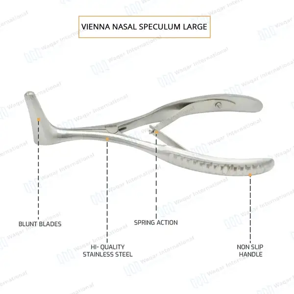 Vienna Nasal Speculum 5.75″ Blade 35mm Large - surgical instruments manufactured by Waqar International, Sialkot - view 4