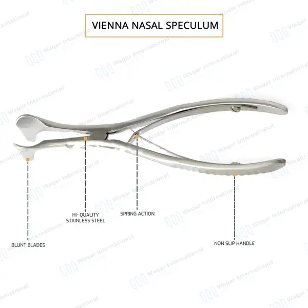 3 Pcs Vienna Nasal Speculum Set Small, Medium & Large - surgical instruments manufactured by Waqar International, Sialkot - view 2