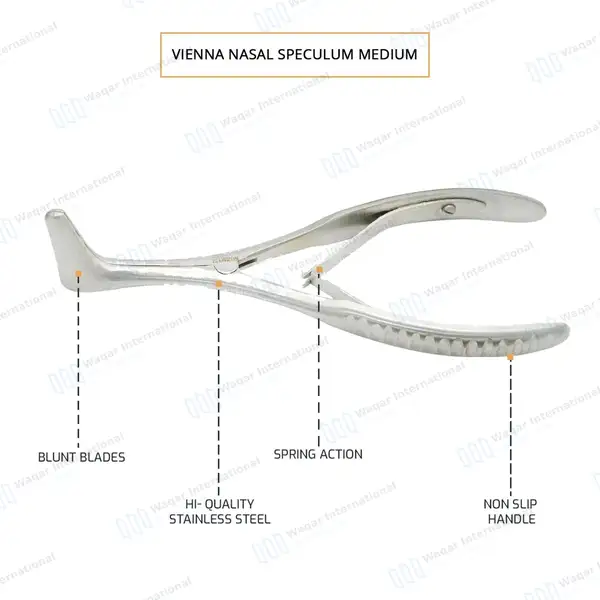 2 Vienna Nasal Speculum 5.75″ Blade 30mm Medium - surgical instruments manufactured by Waqar International, Sialkot - view 3