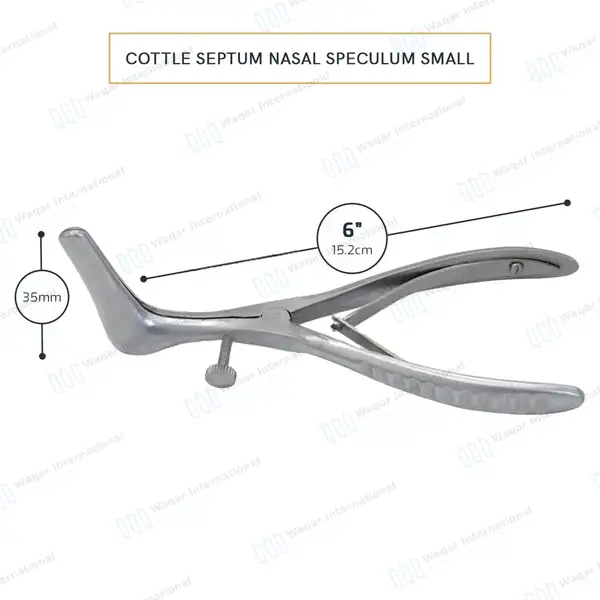 Cottle Septum Nasal Speculum 6″ Blade 35mm with Set Screw - surgical instruments manufactured by Waqar International, Sialkot - view 3