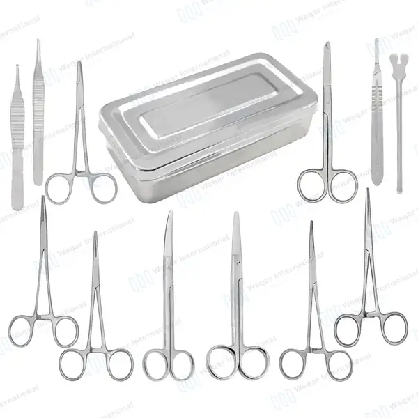 13 Pcs Basic Minor Surgery Kit with Stainless Steel Box - surgical instruments manufactured by Waqar International, Sialkot - view 3