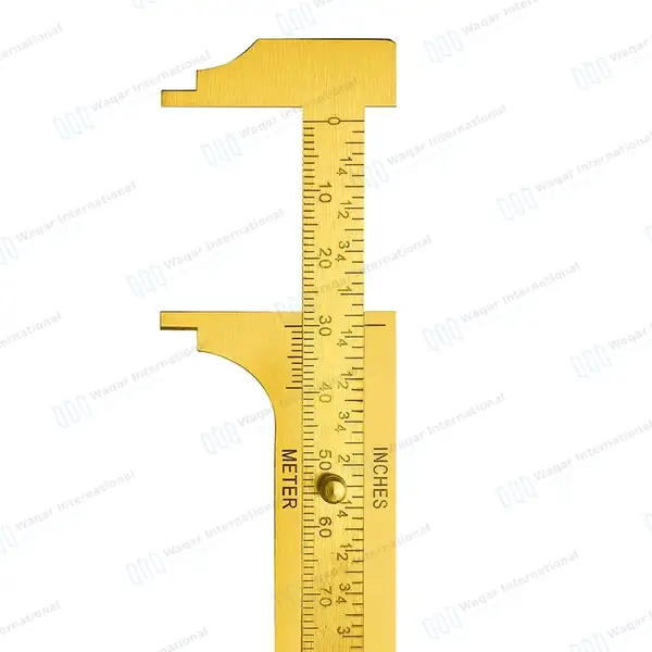 Brass Vernier Caliper Sliding Gauge 4.5″ Measures 0-100mm - surgical instruments manufactured by Waqar International, Sialkot - view 3