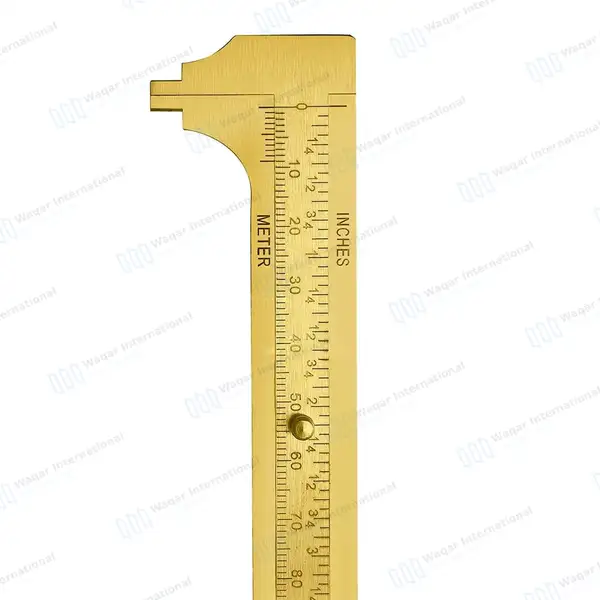 Brass Vernier Caliper Sliding Gauge 4.5″ Measures 0-100mm - surgical instruments manufactured by Waqar International, Sialkot - view 4