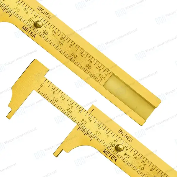 Brass Vernier Caliper Sliding Gauge 4.5″ Measures 0-100mm - surgical instruments manufactured by Waqar International, Sialkot - view 7