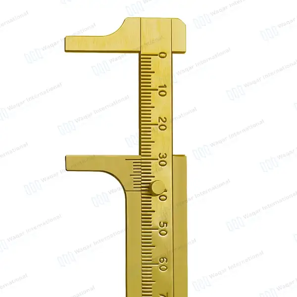 Brass Vernier Caliper Sliding Gauge 4″ Measures 0-80mm - surgical instruments manufactured by Waqar International, Sialkot - view 5