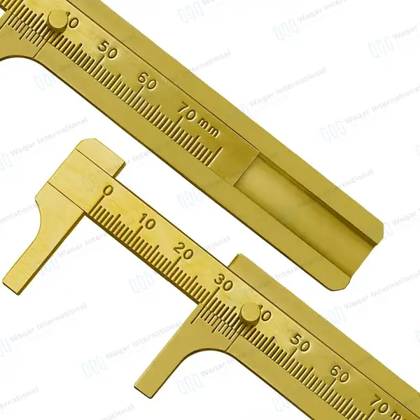 Brass Vernier Caliper Sliding Gauge 4″ Measures 0-80mm - surgical instruments manufactured by Waqar International, Sialkot - view 7