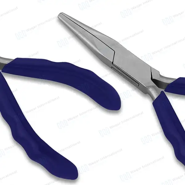 Chain Nose Jewelry Plier 4.5″ Long Jaws with Blue Grip Handle - surgical instruments manufactured by Waqar International, Sialkot - view 8